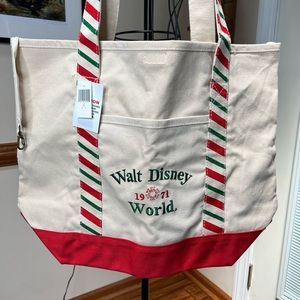 Vintage Walt Disney World 1971 Holiday Canvas Tote Shoulder Bag